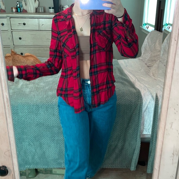 Lucky Brand Red Plaid Button Down Shirt - Picture 2 of 8
